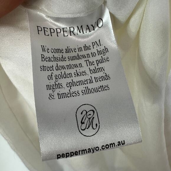 NEW Peppermayo Marissa Linen One Shoulder Top White Women’s US 16 - Picture 5 of 10